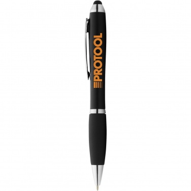 Logotrade Geschäftsgeschenke das Foto: Nash Stylus bunter Kugelschreiber mit schwarzem Griff