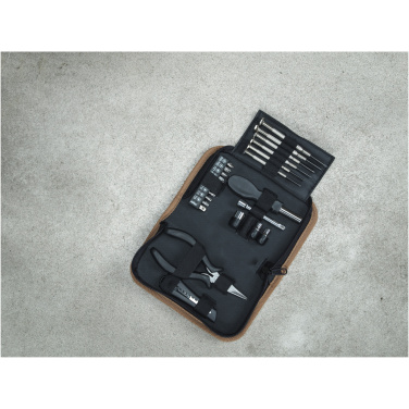 Logotrade Logogeschenke das Foto: Spike 24-teiliges Werkzeugset aus recyceltem RCS Kunststoff mit Korketui