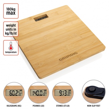 Logotrade Werbeartikel das Foto: Grundig digitale Personenwaage aus Bambus