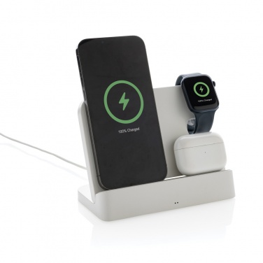 Logotrade Werbegeschenke das Foto: Joltz dual 15W-Ladegerät aus RCS rec. ABS mit iWatch-Slot