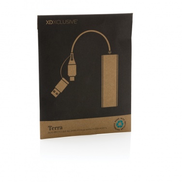 Logotrade Firmengeschenke das Foto: Terra Hub aus RCS recyceltem Aluminium mit 3 USB-Anschlüssen