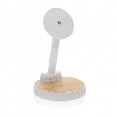 Logotrade Logogeschenke das Foto: Ontario 2-in-1 15W magnetischer Ladeständer aus RCS rPlastik