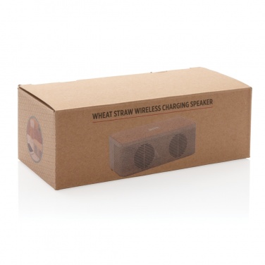 Logotrade Werbegeschenke das Foto: Weizenstroh Wireless Charging Lautsprecher