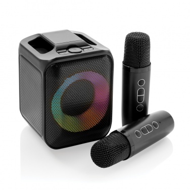 Logotrade Geschäftsgeschenke das Foto: Singvibe Karaoke-Set mit Doppelmikrofon aus RCS rec. ABS