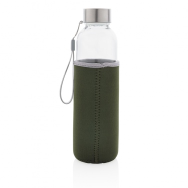 Logotrade Werbeartikel das Foto: Glasflasche mit Neopren-Sleeve