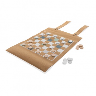 Logotrade Werbeartikel das Foto: Britton faltbares Backgammon und Damespiel Set aus Kork