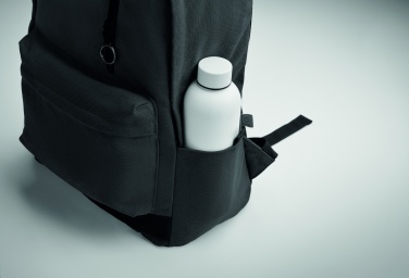 Logotrade Firmengeschenke das Foto: Ein 15-Zoll-Laptop-Rucksack aus recycelter Pre-Consumer-Baumwolle mit individuell anpassbarem Druck