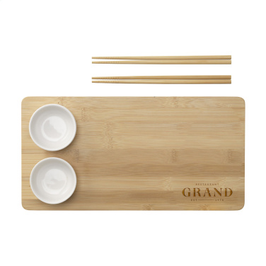 Logotrade Logogeschenke das Foto: Temaki Bambus Sushi Tablett Geschenkset