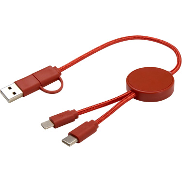 Logotrade Logogeschenke das Foto: Citala 30 cm 5-in-1 Kabel aus recyceltem Kunststoff für Datenübertragung und 27W Schnellladung