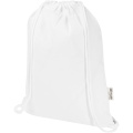 Oregon Blend 140 g/m² GRS-recycelter Turnbeutel 5 L, Weiß