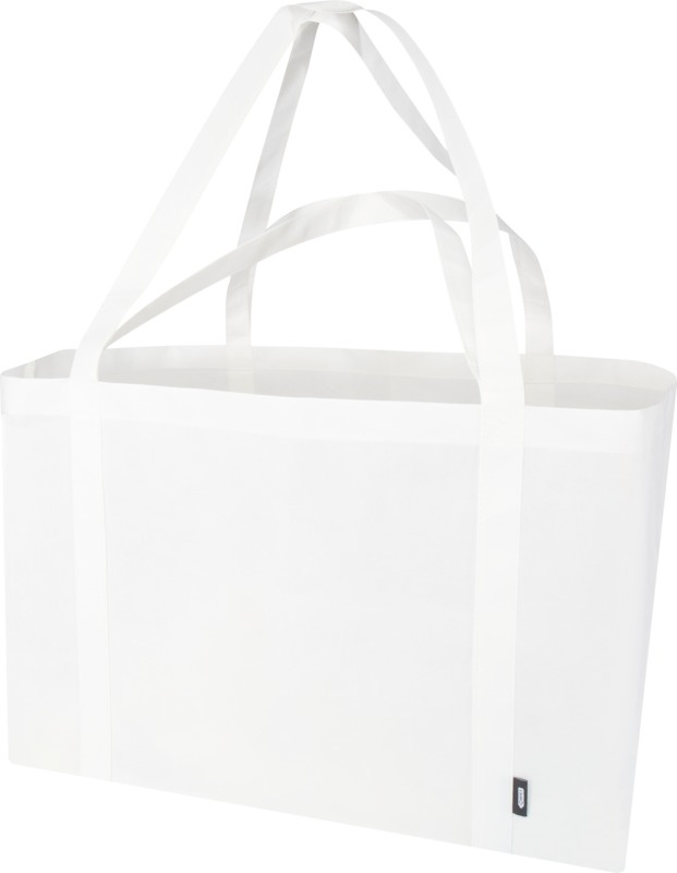 Logotrade Werbeartikel das Foto: Jumbo Extra große Tragetasche aus recyceltem GRS Non Woven 65 L