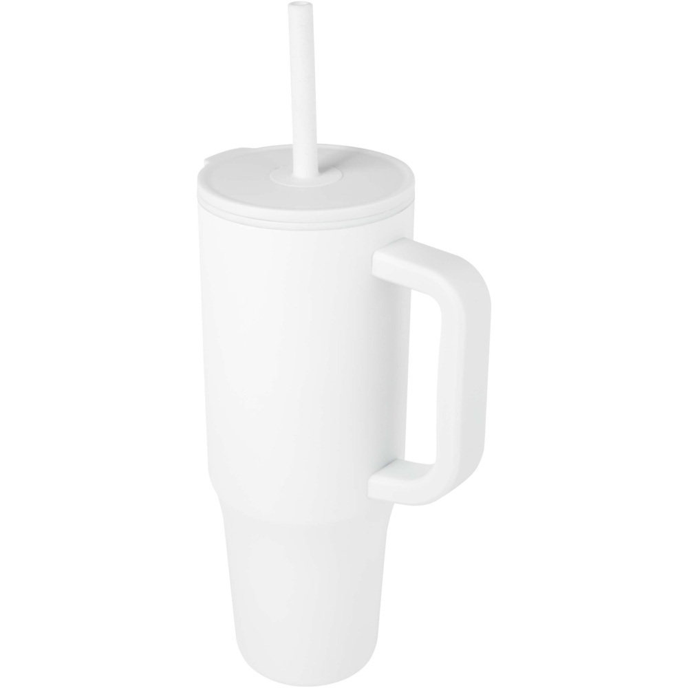 Logotrade Logogeschenke das Foto: Brady 900 ml RCS-zertifizierter Isolierbecher mit Silikon Trinkhalm