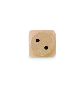 Logotrade Geschäftsgeschenke das Foto: Spielwürfel Schima-Holz Ø 3cm