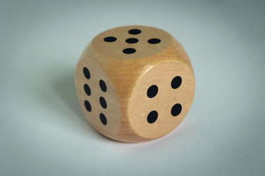 Logotrade Werbegeschenke das Foto: Spielwürfel Schima-Holz Ø 5cm