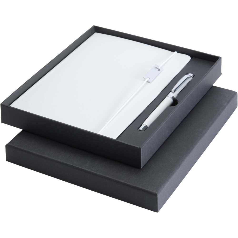Logotrade Logogeschenke das Foto: Legato Elegance A5 Hardcover Notizbuch mit Tintenroller Set