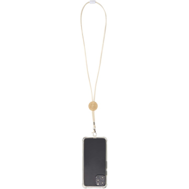 Logotrade werbemittel das Foto: Adhab Smartphone Lanyard mit Bambusdetails