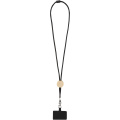 Adhab Smartphone Lanyard mit Bambusdetails, Tiefschwarz