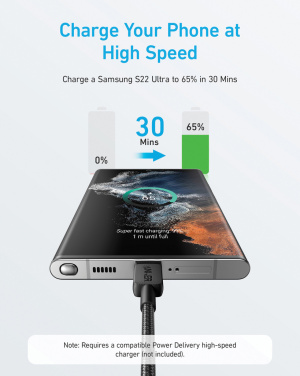 Logotrade werbemittel das Foto: Anker USB-C to USB-C Kabel - 1.8 Meter, 60W