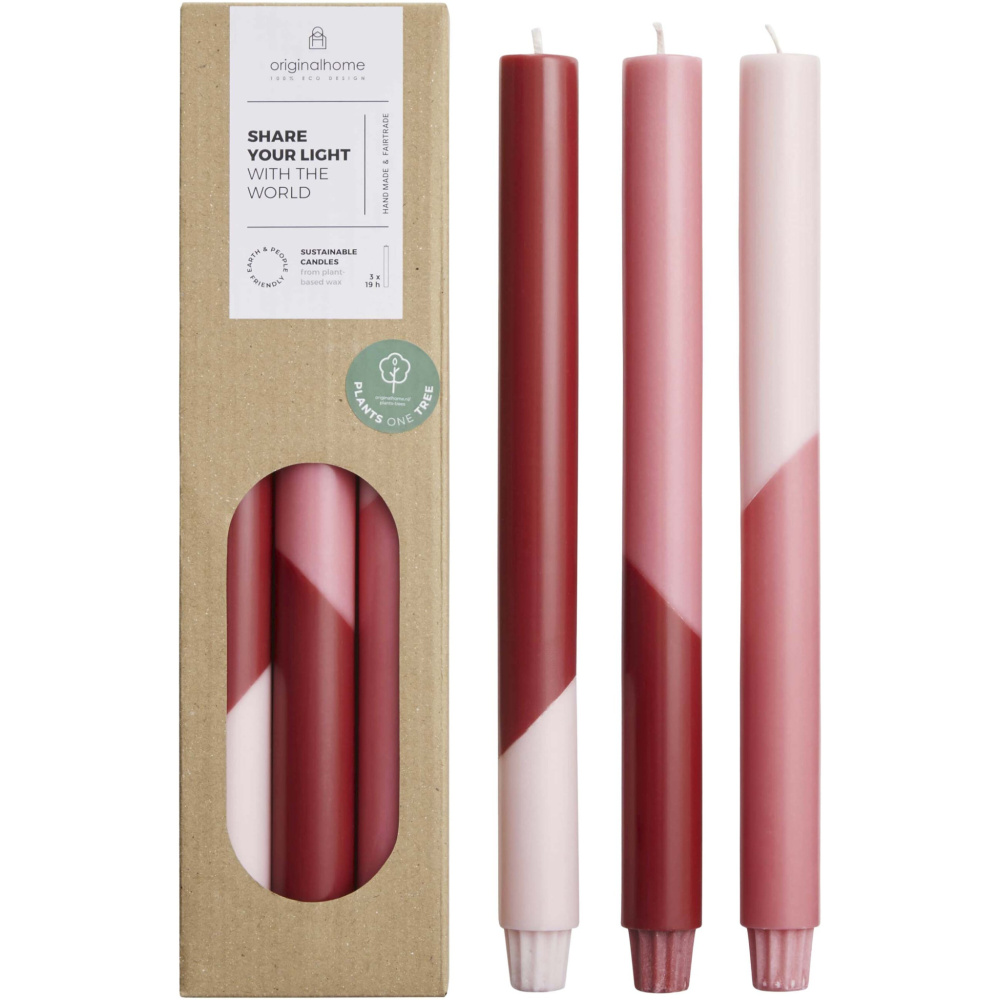 Logotrade Firmengeschenke das Foto: Originalhome Eden Diagonale Kerzen – 3er-Set