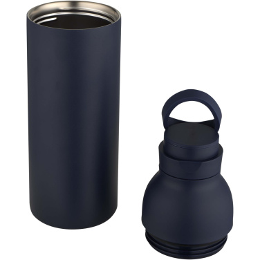 Logotrade Werbeartikel das Foto: Illuminate 650 ml RCS-zertifizierte doppelwandige Trinkflasche aus recyceltem Edelstahl mit 3-teiligem Deckelset
