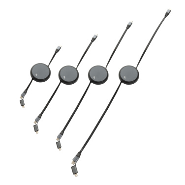 Logotrade Werbegeschenke das Foto: Terra ausziehbares 240W 2-in-1 Kabel aus RCS rec. Aluminium
