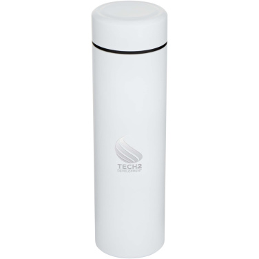Logotrade Werbegeschenke das Foto: Taylor 450 ml Doppelwand Isolierflasche aus Edelstahl mit Teesieb
