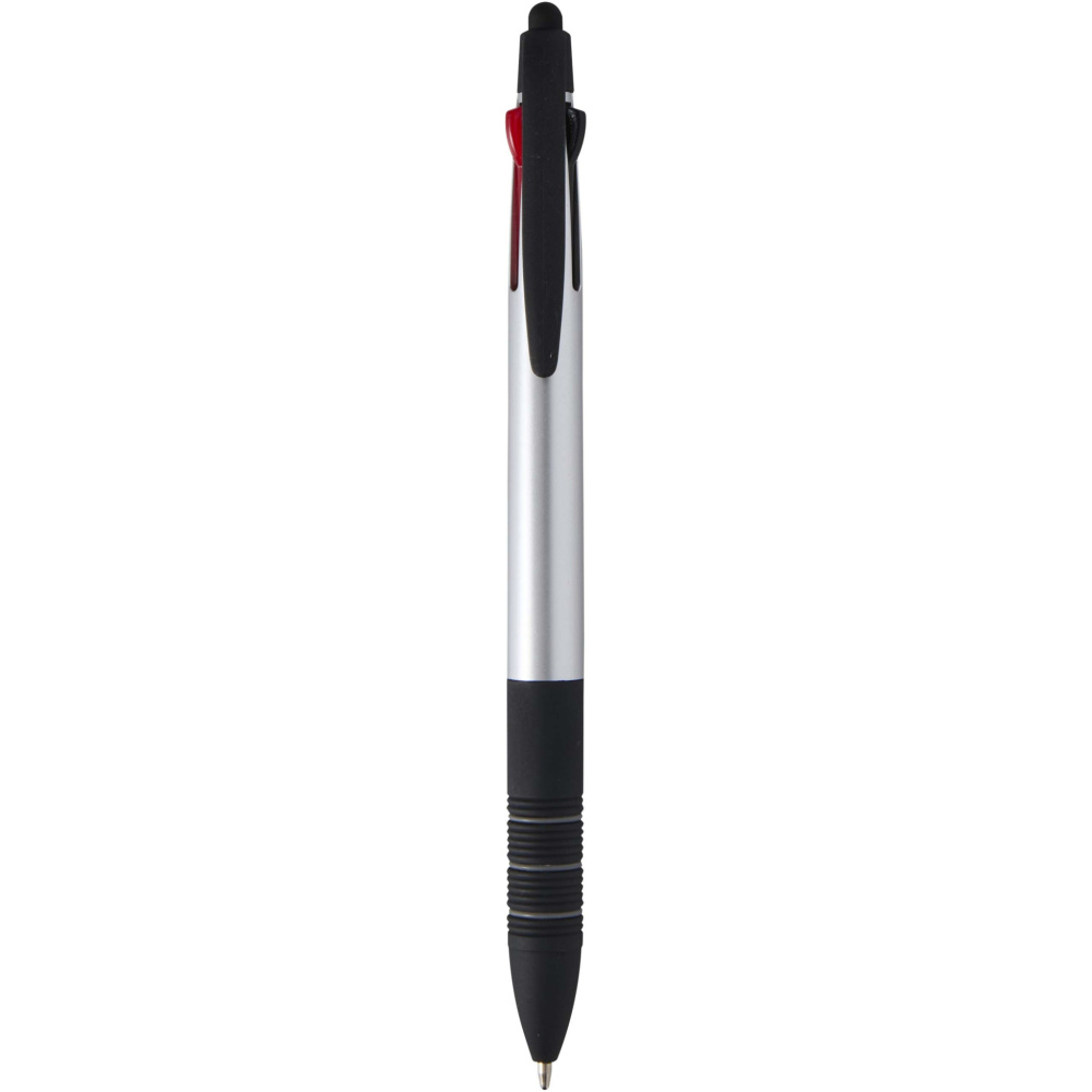 Logotrade Logogeschenke das Foto: Trine 3-Farben RCS recycelter Kugelschreiber mit Stylus