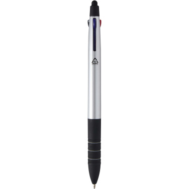 Logotrade Werbegeschenke das Foto: Trine 3-Farben RCS recycelter Kugelschreiber mit Stylus