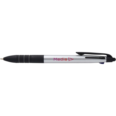 Logotrade Werbegeschenke das Foto: Trine 3-Farben RCS recycelter Kugelschreiber mit Stylus
