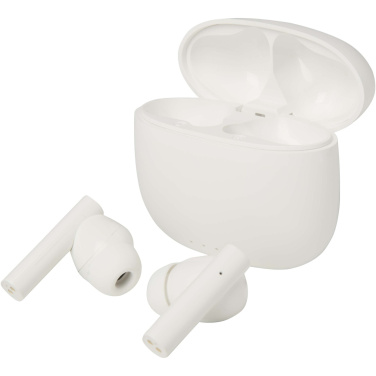 Logotrade Geschäftsgeschenke das Foto: Alterf True Wireless Bluetooth® Headset aus recyceltem Kunststoff mit Silikon-Ohrstöpseln