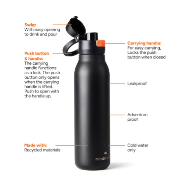 Logotrade werbemittel das Foto: Nordic Drift Trail einwandige RCS Wasserflasche 750ml