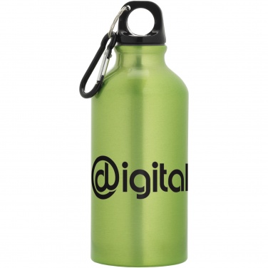 Logo trade advertising products image of: Oregon 400 ml aluminium water bottle with carabiner