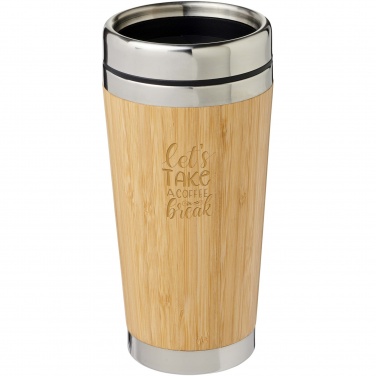 Logotrade promotional product picture of: Bambus 450 ml tumbler with bamboo outer
