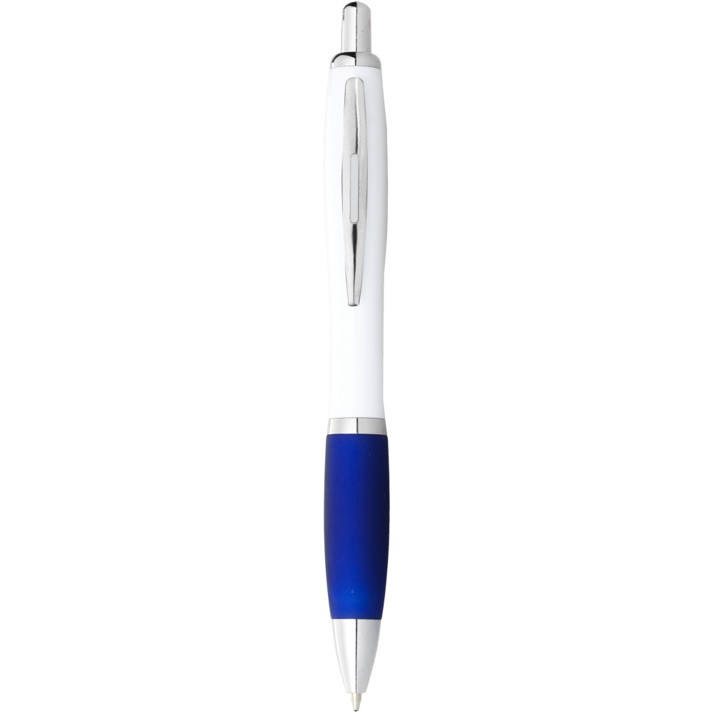Logotrade corporate gift image of: Nash ballpoint pen with white barrel and coloured grip