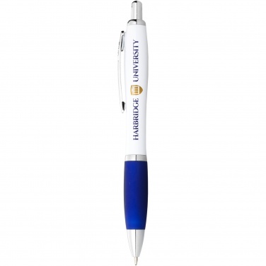Logotrade business gift image of: Nash ballpoint pen with white barrel and coloured grip
