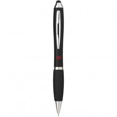 Logo trade business gift photo of: Nash coloured stylus ballpoint pen with black grip