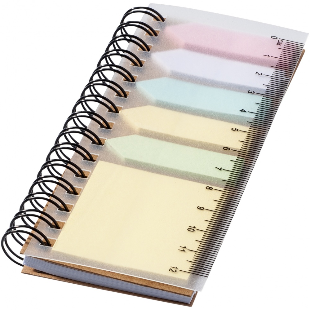 Logotrade promotional product picture of: Spinner spiral notebook with coloured sticky notes