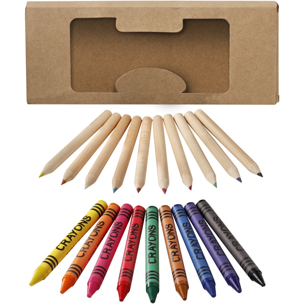 Logotrade promotional gift image of: Lucky 19-piece coloured pencil and crayon set