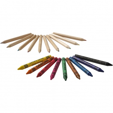 Logo trade promotional merchandise photo of: Lucky 19-piece coloured pencil and crayon set
