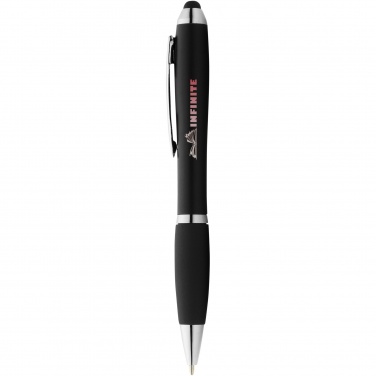 Logo trade promotional gifts image of: Nash coloured stylus ballpoint pen with black grip