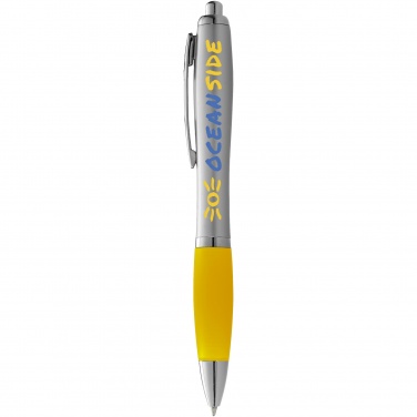 Logotrade promotional product picture of: Nash ballpoint pen silver barrel and coloured grip