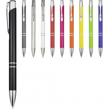 Logotrade promotional merchandise picture of: Moneta aluminium click ballpoint pen (blue ink)