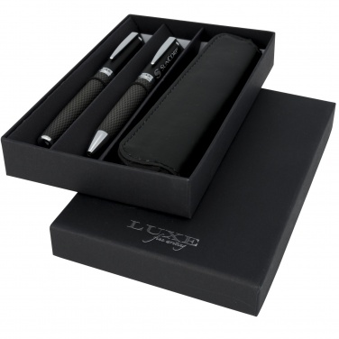 Logotrade corporate gifts photo of: Carbon duo pen gift set with pouch