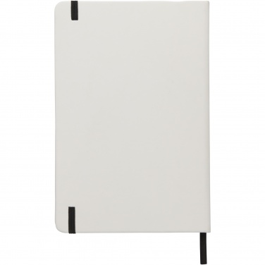 Logo trade advertising products image of: Spectrum A5 white notebook with coloured strap