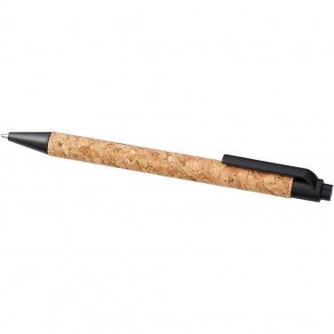 Logo trade promotional merchandise photo of: Midar cork and wheat straw ballpoint pen