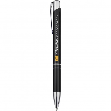 Logo trade promotional giveaways picture of: Moneta aluminium click ballpoint pen (black ink)
