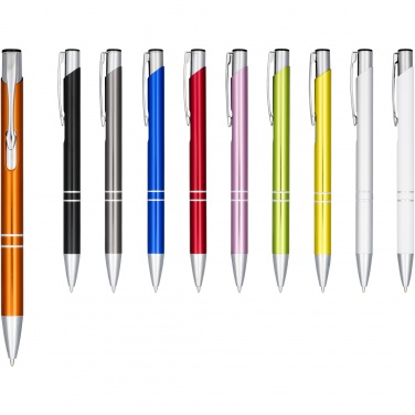 Logo trade promotional giveaway photo of: Moneta anodized aluminium click ballpoint pen