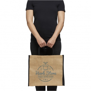 Logo trade promotional item photo of: Harry coloured edge jute tote bag 25L