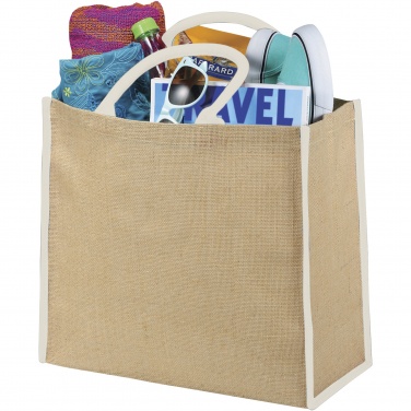 Logotrade promotional giveaway image of: Harry coloured edge jute tote bag 25L