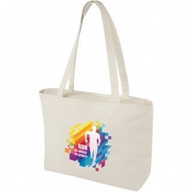Logotrade corporate gift image of: Ningbo 320 g/m² zippered cotton tote bag 15L